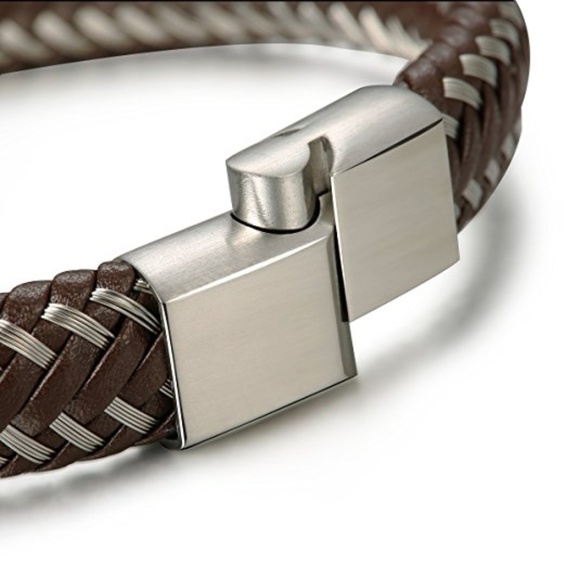 Other - New Stylish Men Braided Leather Bracelet Bangle
